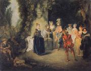 Jean-Antoine Watteau Museum national the Franzosische Komodie oil painting on canvas